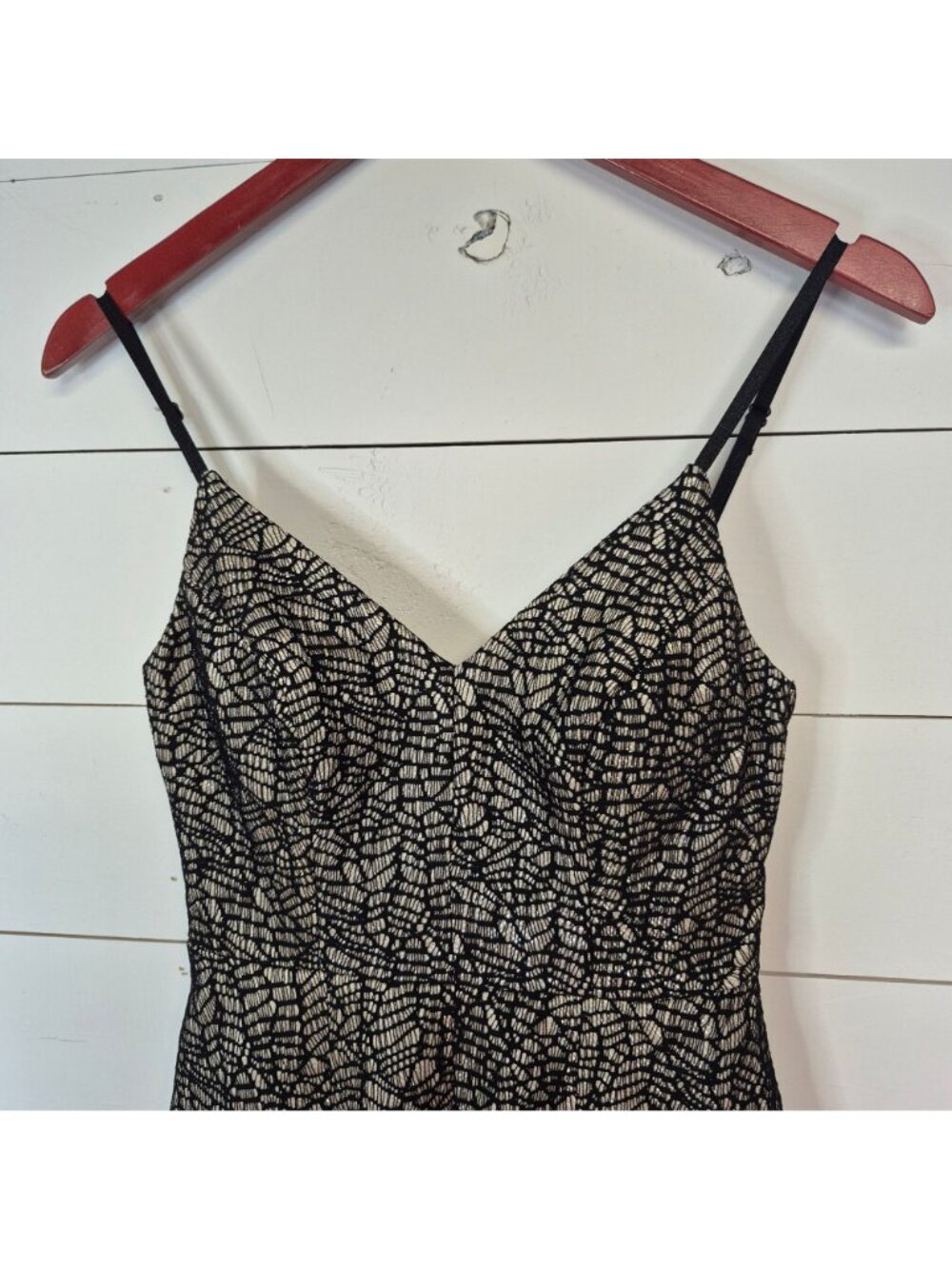 Way-In Black & silver Fit & Flare Mini Dress Spaghetti Straps Size 1 - Picture 2 of 7
